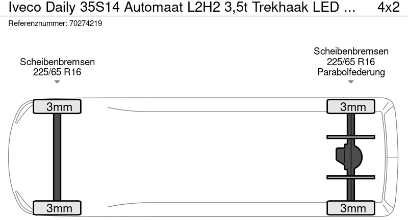 Fourgon utilitaire Iveco Daily 35S14 Automaat L2H2 3,5t Trekhaak LED ACC L2 12m3 Airco Trekhaak: photos 18