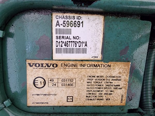 Moteur pour Camion Volvo D12D340 EC01 Engine (Truck): photos 11