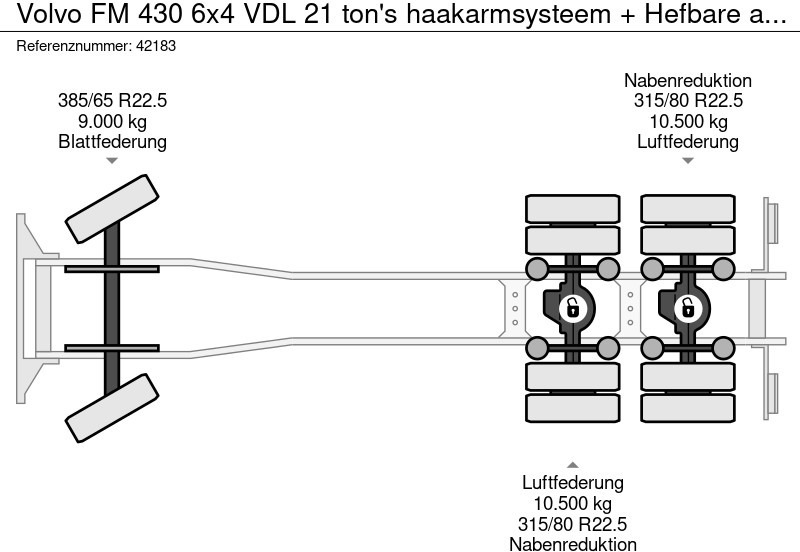 Camion ampliroll Volvo FM 430 6x4 VDL 21 ton's haakarmsysteem + Hefbare achteras: photos 12