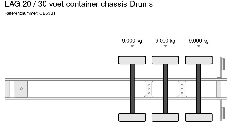 Crédit-bail LAG 20 / 30 voet container chassis Drums LAG 20 / 30 voet container chassis Drums: photos 19